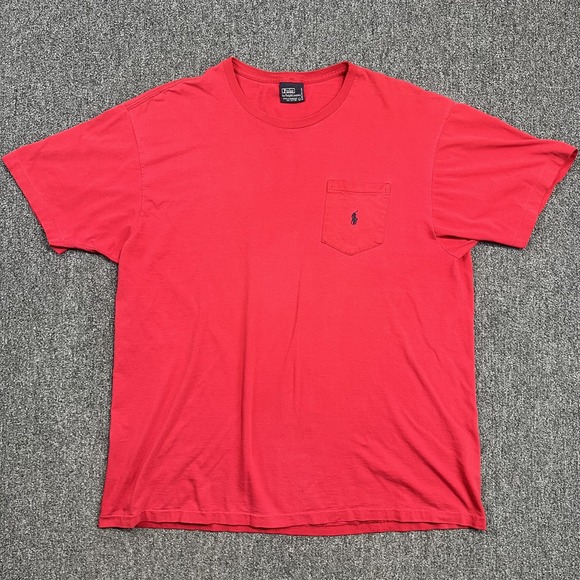 Polo Ralph Lauren Vintage 90s Pocket T-Shirt Large Red Cotton Classic Streetwear — photo 2